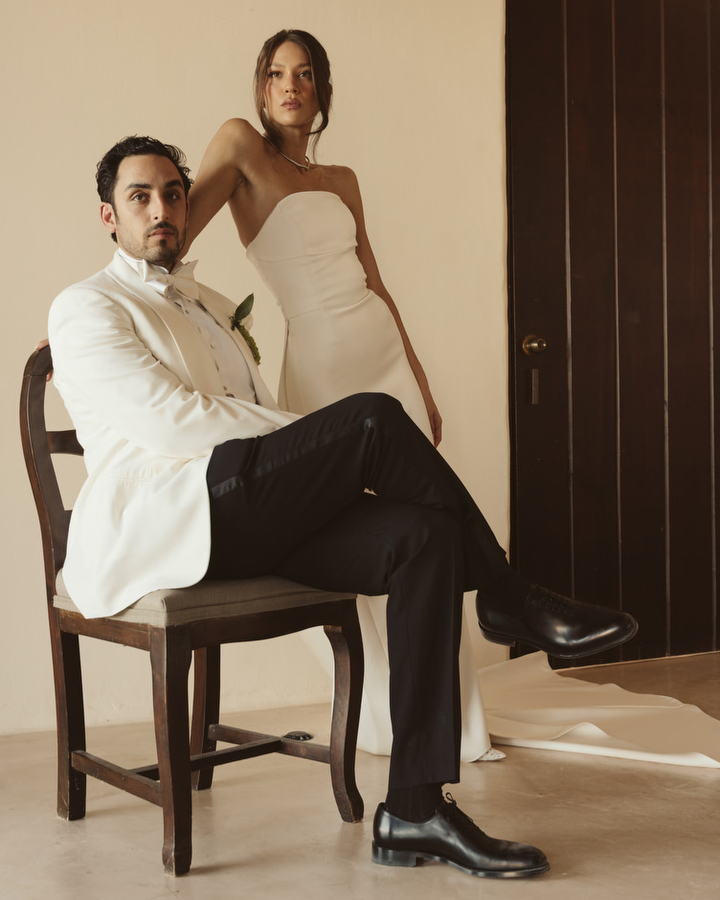 Editorial Wedding Portrait at a Tulum Jewish Wedding